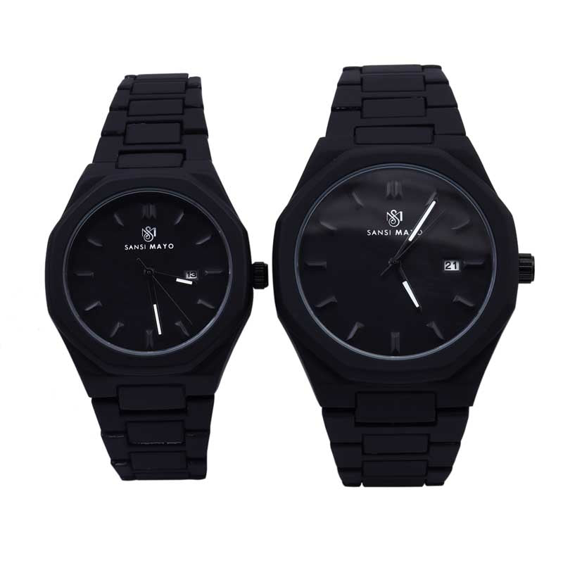 Titan shop couple watches black