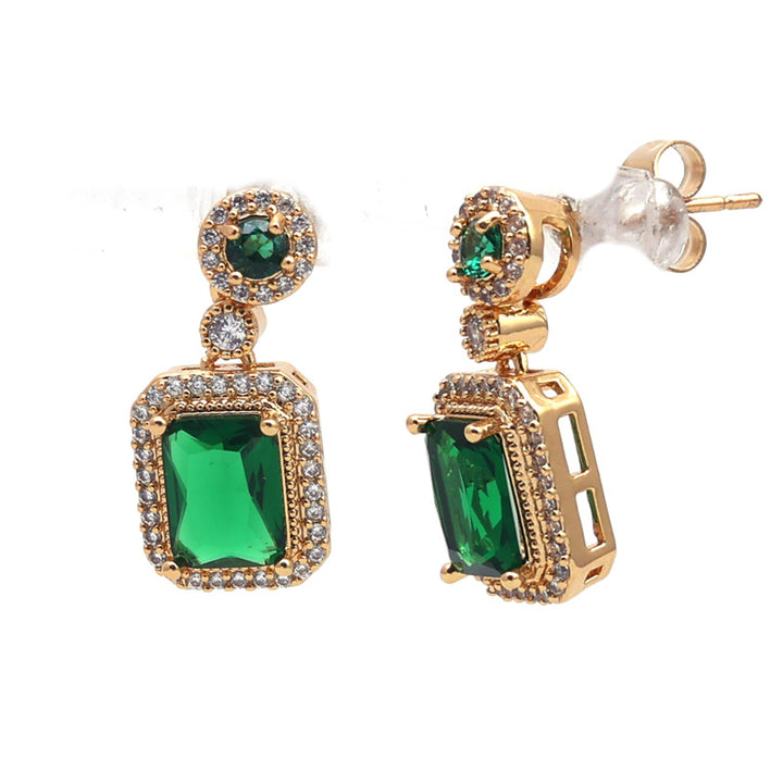 SANSI MAYO Emerald Elegance Drop Earrings