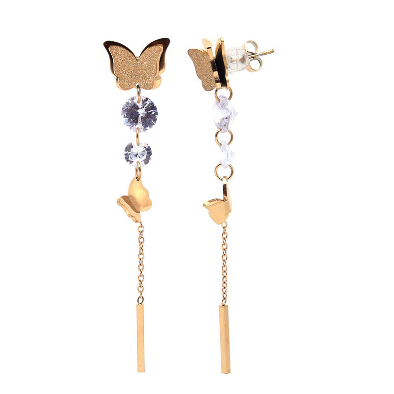 SANSI MAYO Golden Butterfly Dangle Earrings