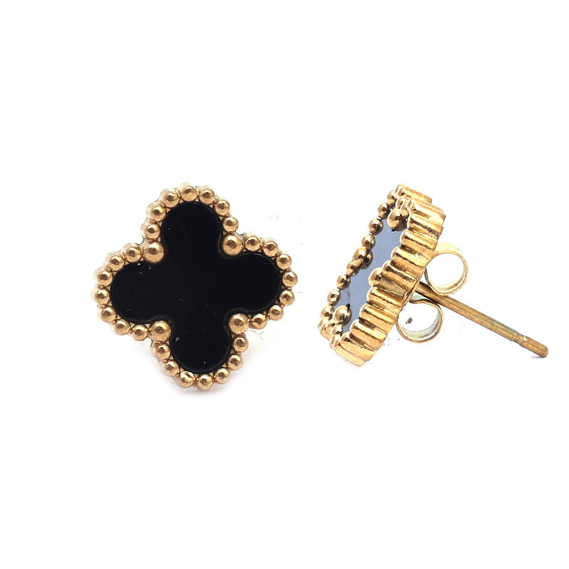 SANSI MAYO Noir Blossom Stud Earrings