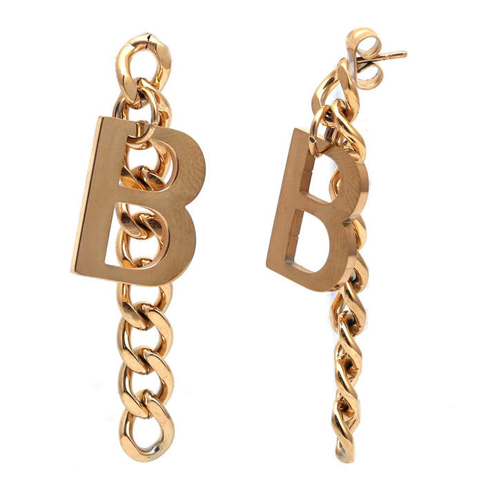 SANSI MAYO Golden Chain Huggie Drop Earrings