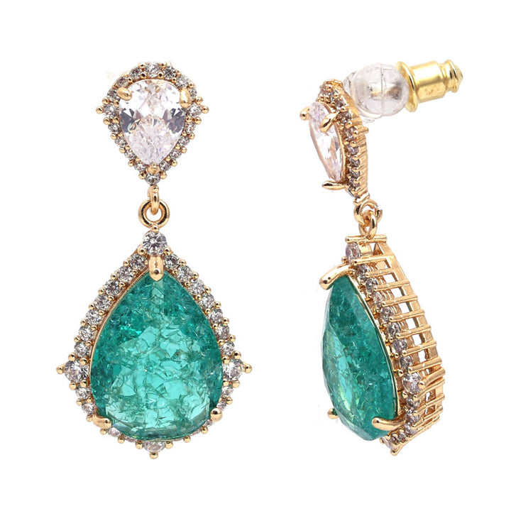 SANSI MAYO Emerald Glow Huggie Earrings