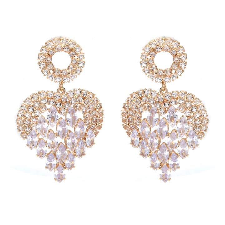 SANSI MAYO Golden Heart Charm Earrings