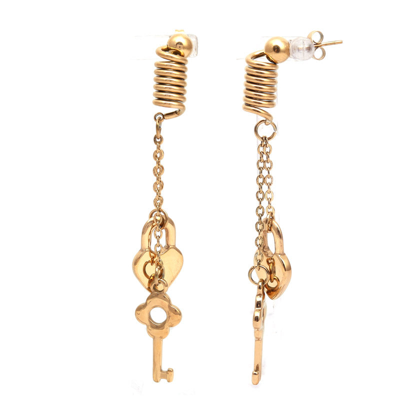 SANSI MAYO Timeless Lock & Key Dangle Earrings