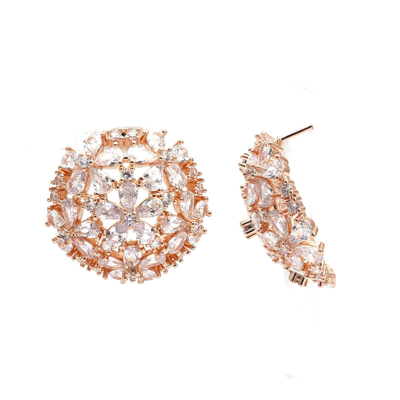 SANSI MAYO Golden Bloom Crystal Earrings