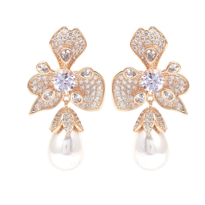 SANSI MAYO Golden Blossom Drop Earrings