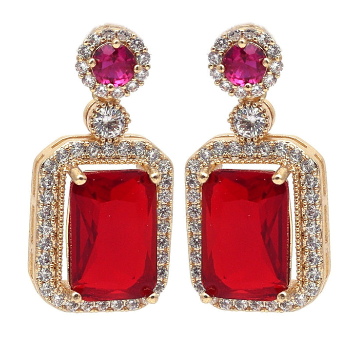 SANSI MAYO Enchanted Ruby Drop Earrings