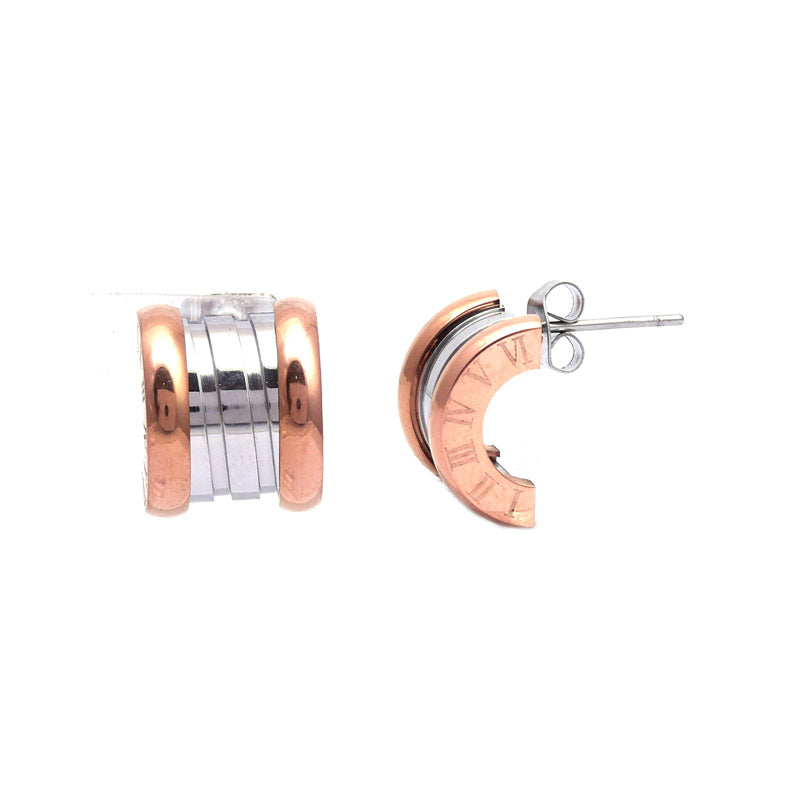 SANSI MAYO Rose Gold Elegance Stud Earrings