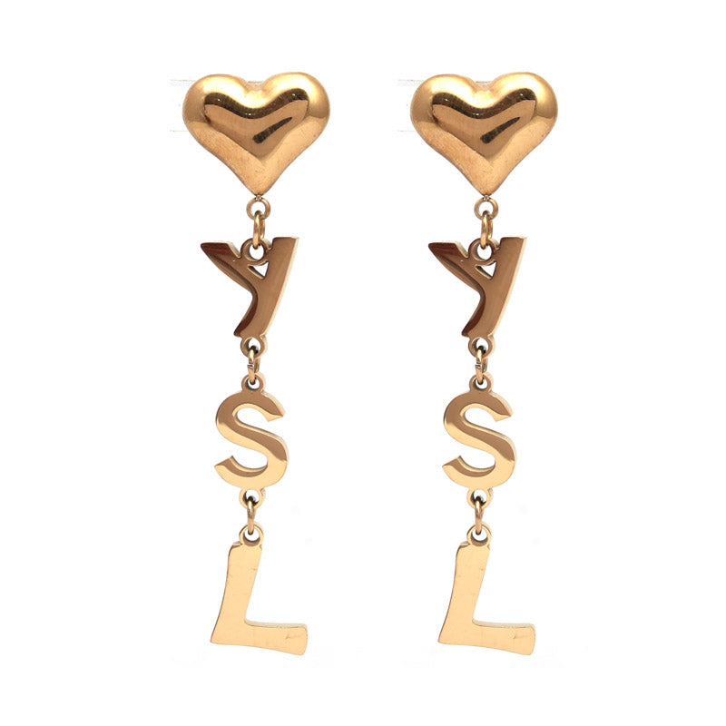 SANSI MAYO Heartfelt Alphabet Dangle Earrings