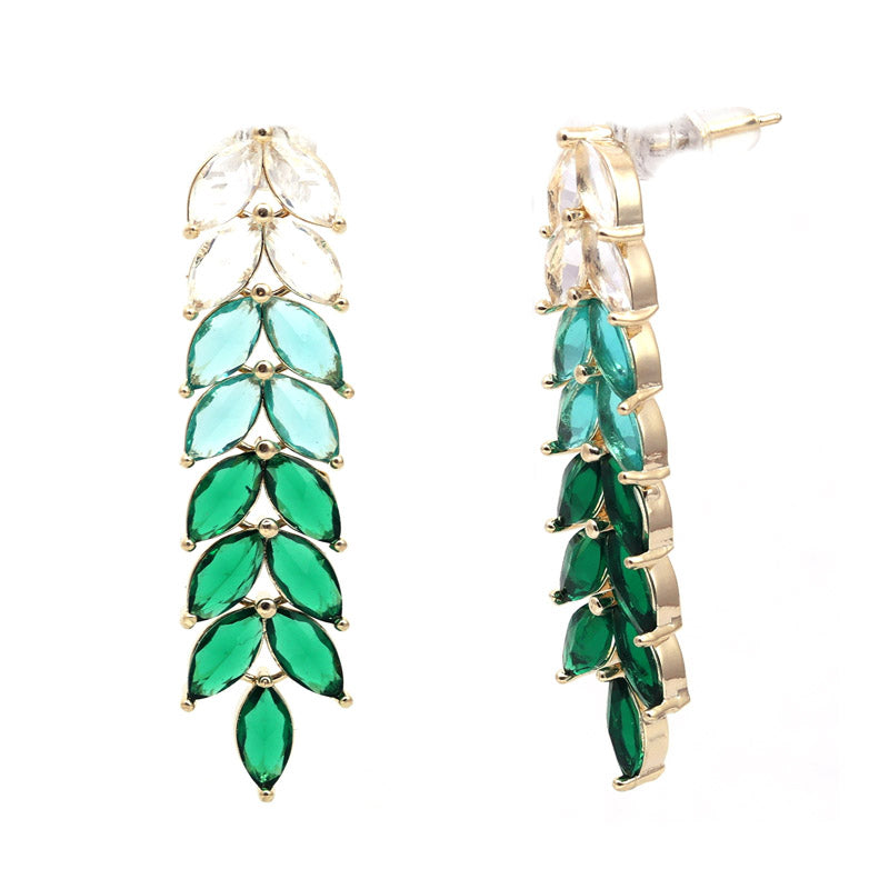 SANSI MAYO Verdant Luxe Leaf Dangle Earrings