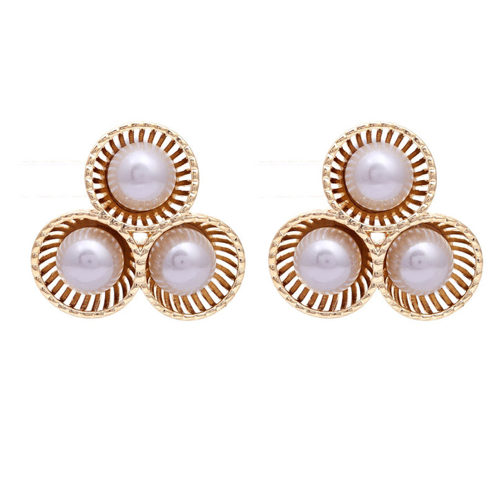 SANSI MAYO Classic Pearl Radiance Stud Earrings