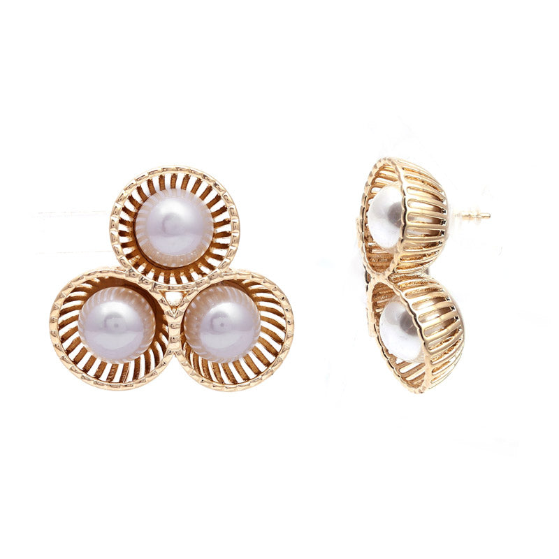 SANSI MAYO Classic Pearl Radiance Stud Earrings