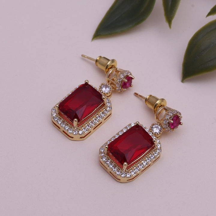 SANSI MAYO Enchanted Ruby Drop Earrings