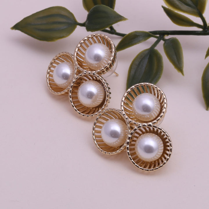 SANSI MAYO Classic Pearl Radiance Stud Earrings