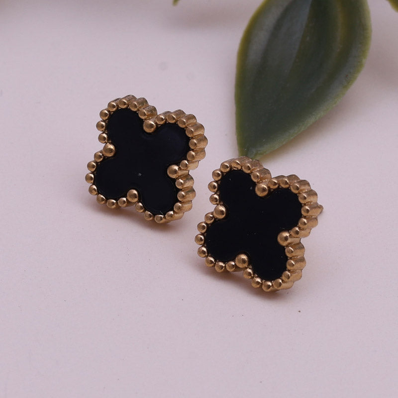 SANSI MAYO Noir Blossom Stud Earrings