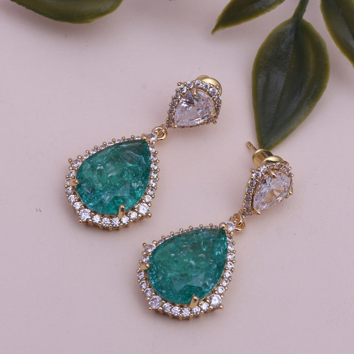 SANSI MAYO Emerald Glow Huggie Earrings