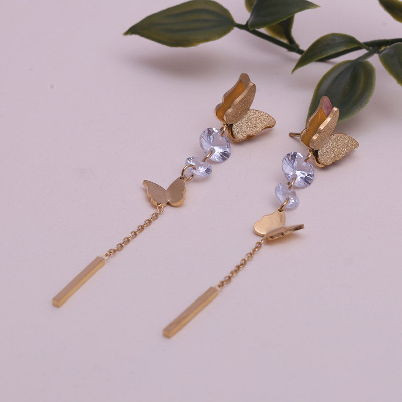 SANSI MAYO Golden Butterfly Dangle Earrings