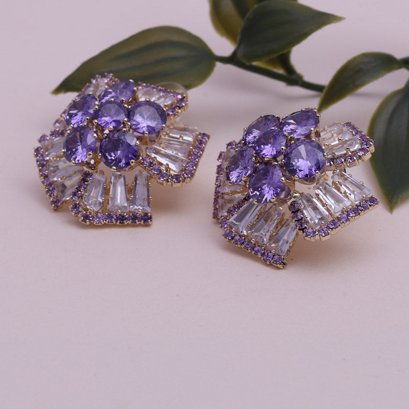 SANSI MAYO Royal Orchid Flower Earrings