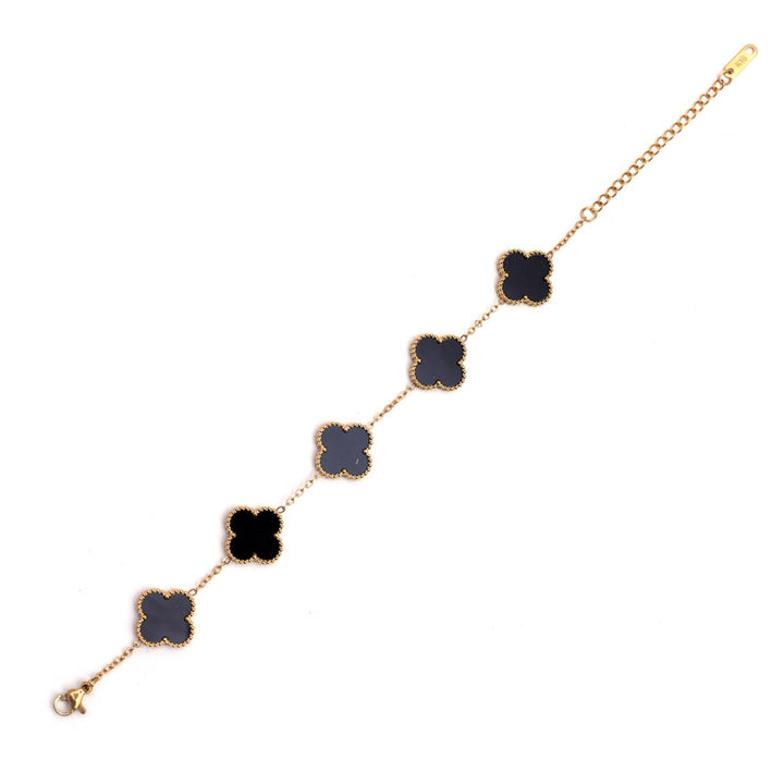 Sansi Mayo Gold Bracelets with Black Crystal Stone