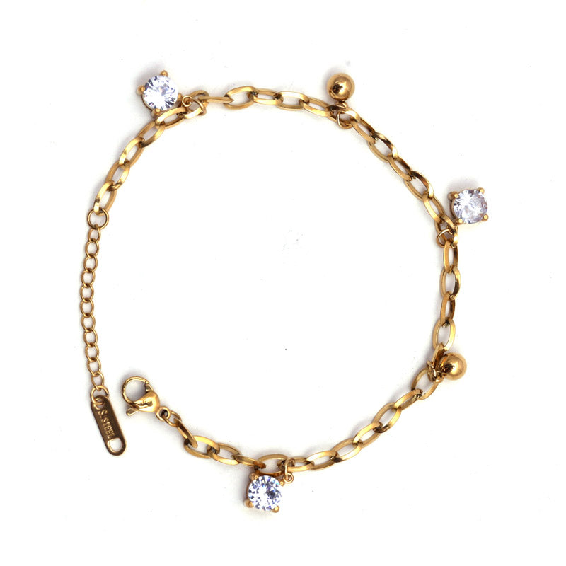 Sansi Mayo Gold Bracelets with Silver American Diamond