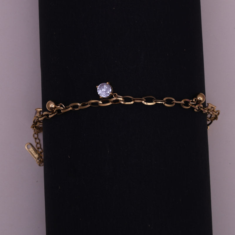 Sansi Mayo Gold Bracelets with Silver American Diamond