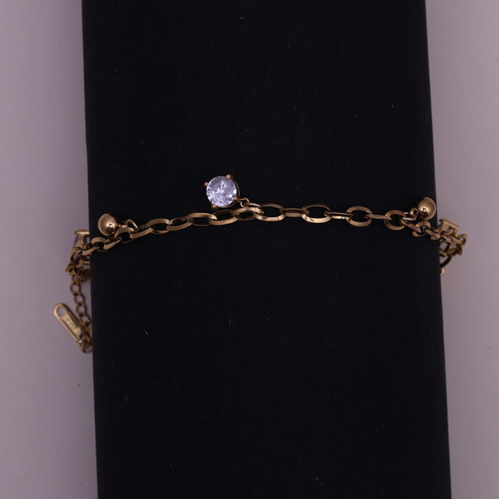 Sansi Mayo Gold Bracelets with Silver American Diamond