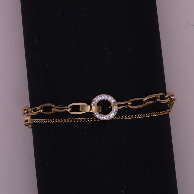 Sansi Mayo Gold Bracelets with Silver American Diamonds