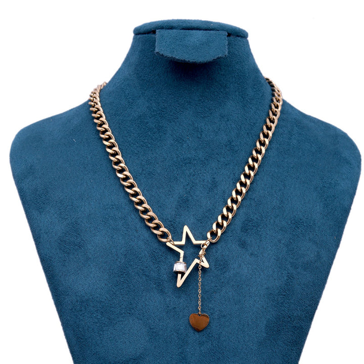 Sansi Mayo Star & Heart Crystal Chain