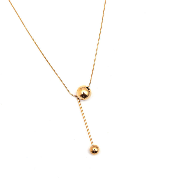 SANSI MAYO Radiant Round Gold-Plated Pendant Necklace