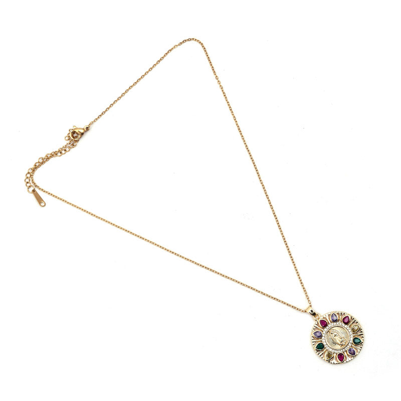 Sansi Mayo Radiant Round Pendant Chain