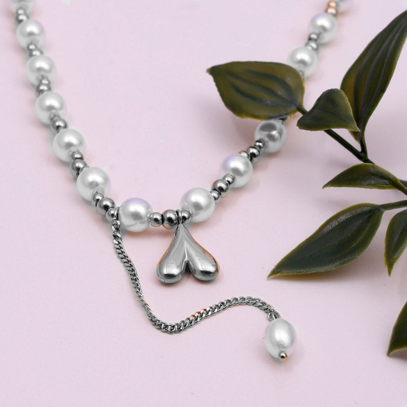 Sansi Mayo Heart Pearl Pendant Necklace