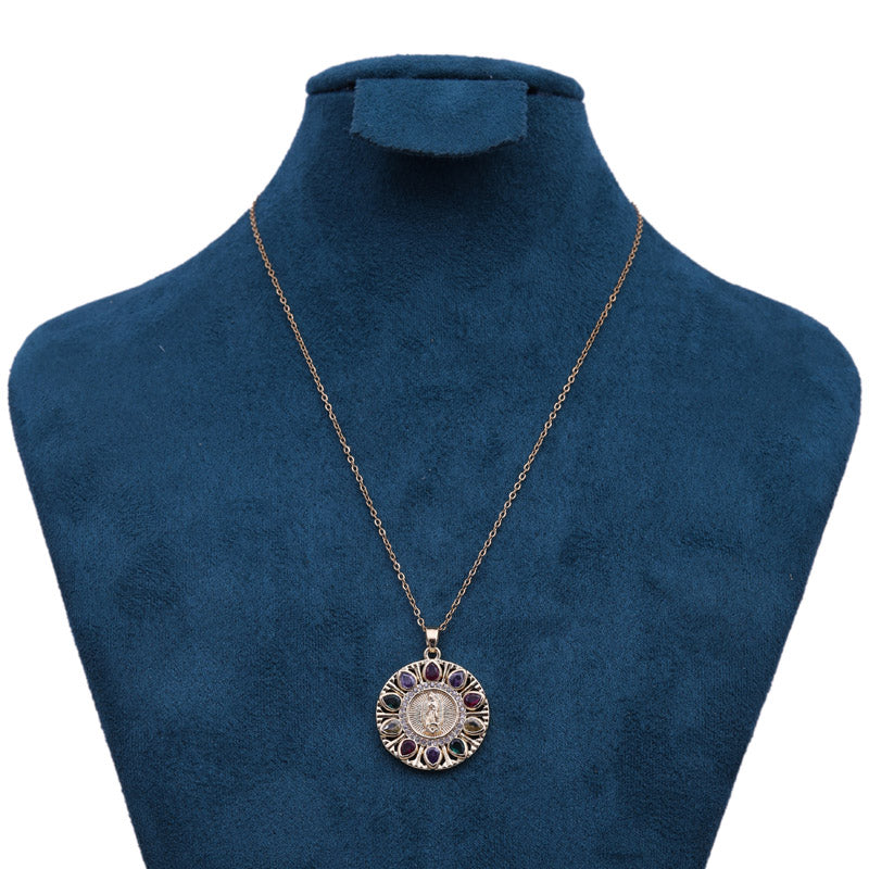 Sansi Mayo Radiant Round Pendant Chain