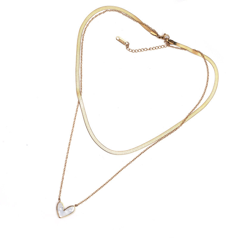 Sansi Mayo Pearl Heart Charm Necklace