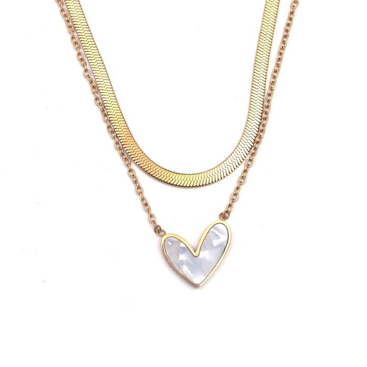 Sansi Mayo Pearl Heart Charm Necklace