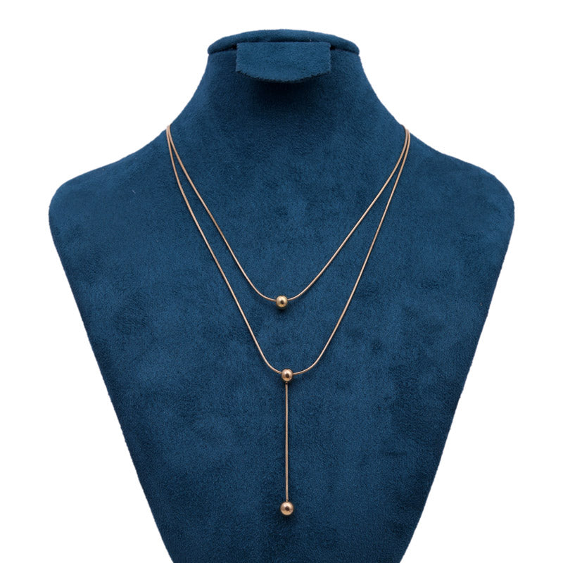 SANSI MAYO Dual-Chain Gold-Plated Charm Necklace