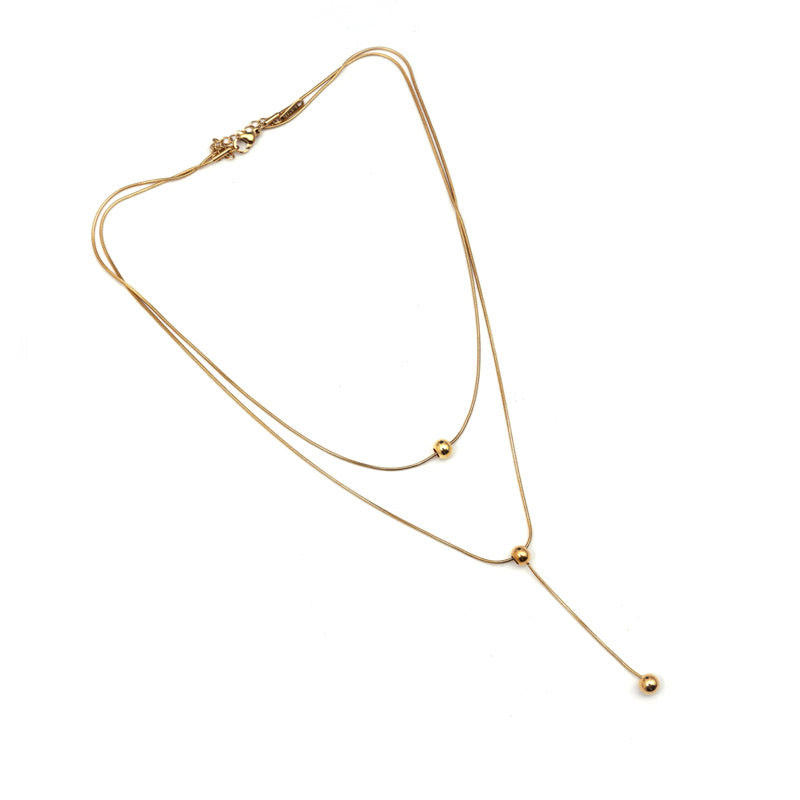 SANSI MAYO Dual-Chain Gold-Plated Charm Necklace