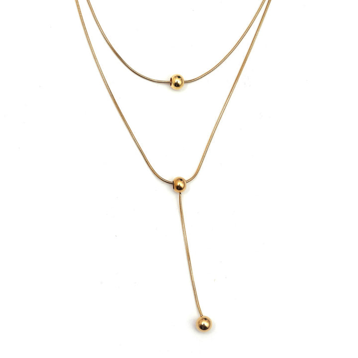 SANSI MAYO Dual-Chain Gold-Plated Charm Necklace