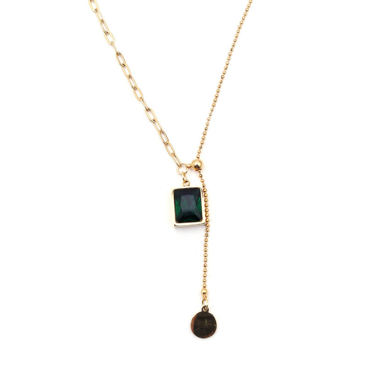 Sansi Mayo Emerald Lariat Necklace