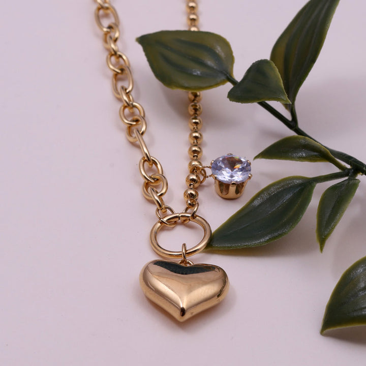 Sansi Mayo Gold-plated Heart Pendant Necklace