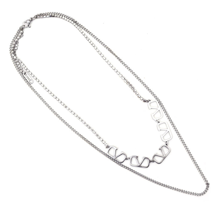 Sansi Mayo Dual Charm Silver Necklace