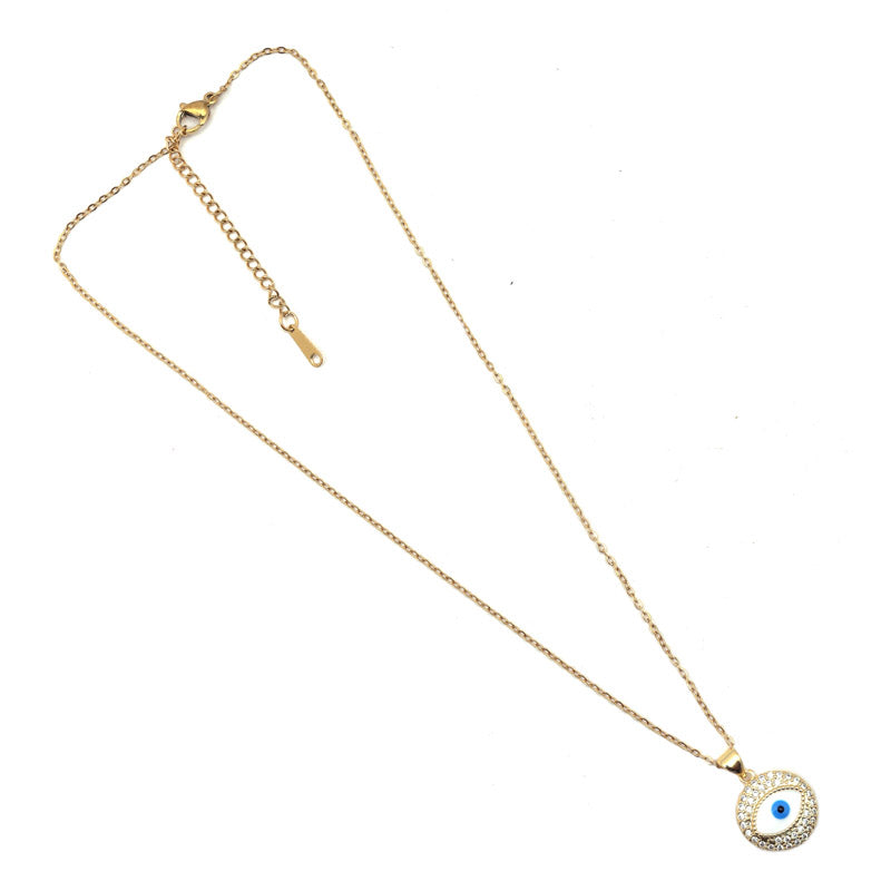 Sansi Mayo Radiant Round EVIL EYE Pendant Chain