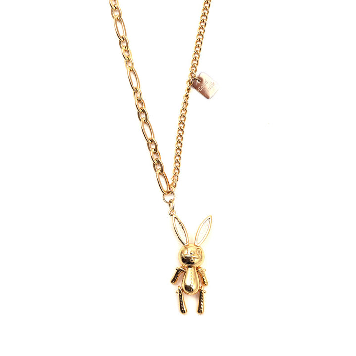 SANSI MAYO Gold-Plated Rabbit Pendant Double Chain Necklace