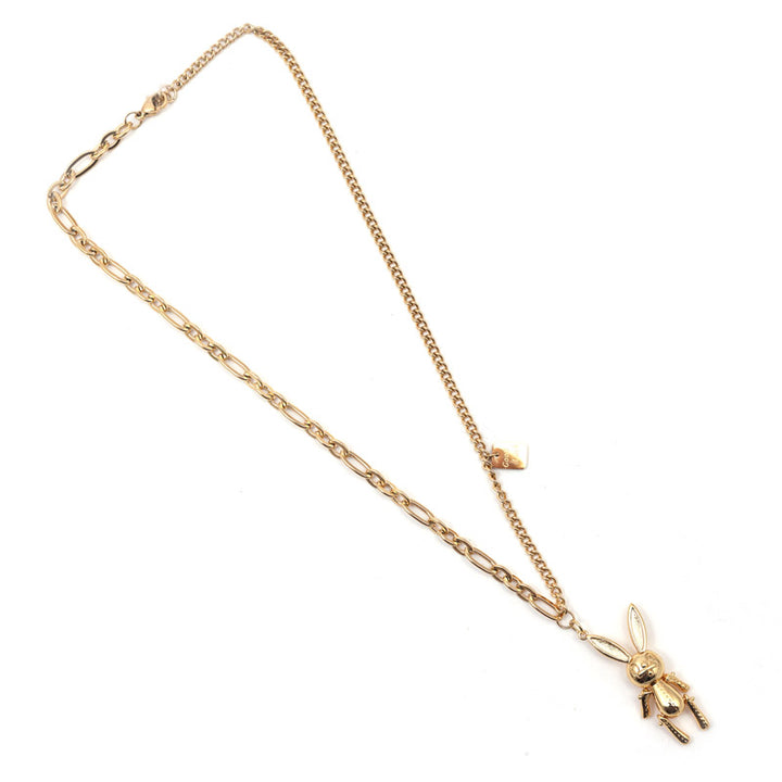 SANSI MAYO Gold-Plated Rabbit Pendant Double Chain Necklace