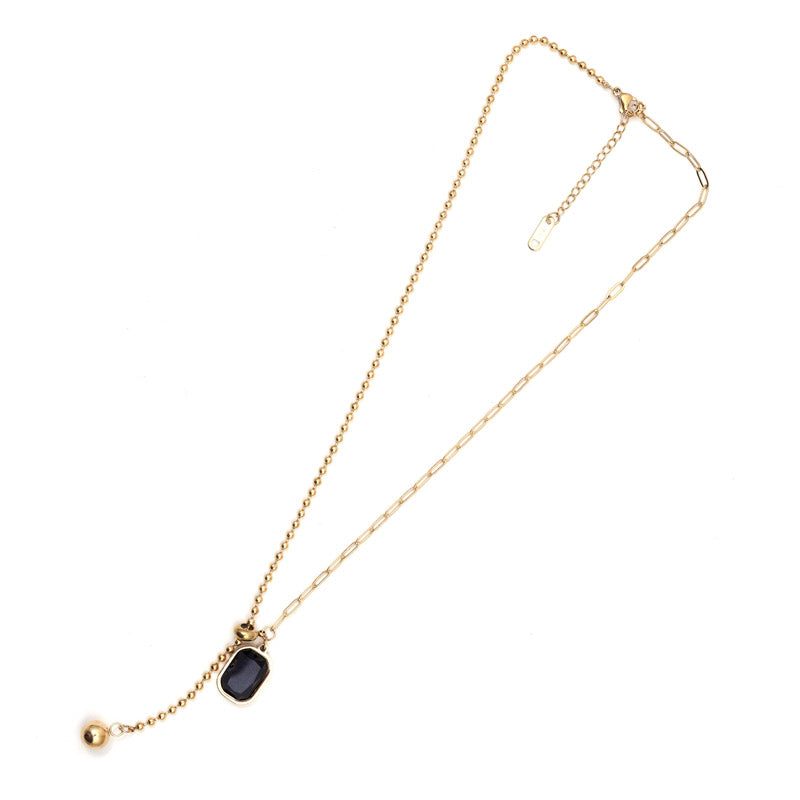 Sansi Mayo Black Crystal Square Chain