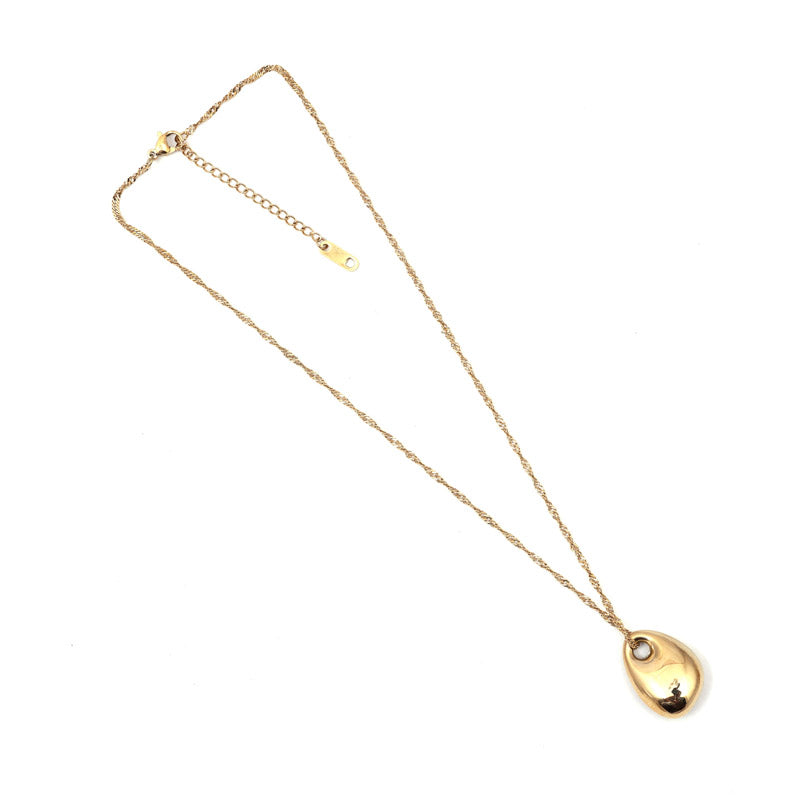 SANSI MAYO Elegant Gold-Plated Teardrop Pendant Necklace