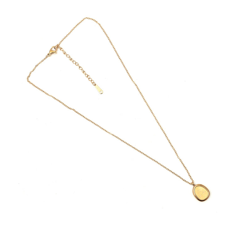 SANSI MAYO Classic Gold-Plated Round Pendant Necklace