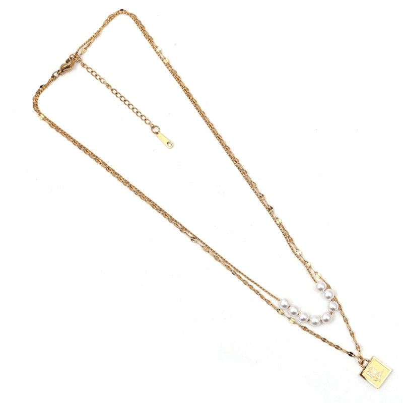 Sansi Mayo Dual Chain Charm Necklace