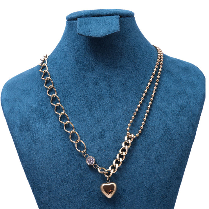 Sansi Mayo Dual Chain Heart Necklace