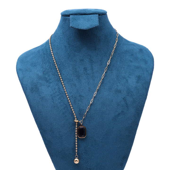 Sansi Mayo Black Crystal Square Chain