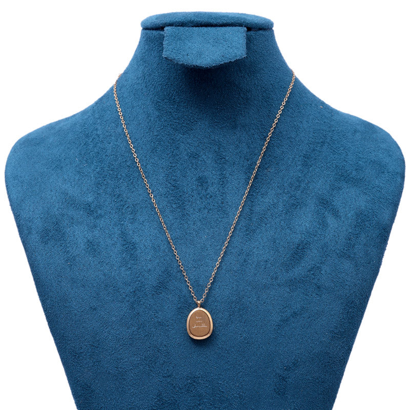 SANSI MAYO Classic Gold-Plated Round Pendant Necklace